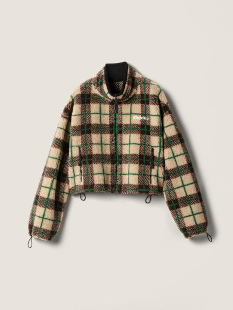 Miu Miu Checked teddy jacket with zipper