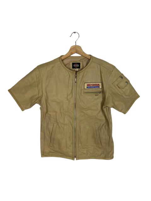 Other Designers Vintage - Vintage 90s Harley Davidson Short Sleeve Leather Jacket