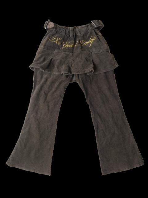 Hysteric Glamour Tender Heart Skirted Corduroy Flare Pants Y2K Half Sun Faded