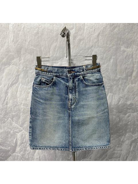 CELINE Celine Chain Distressed Denim Shorts