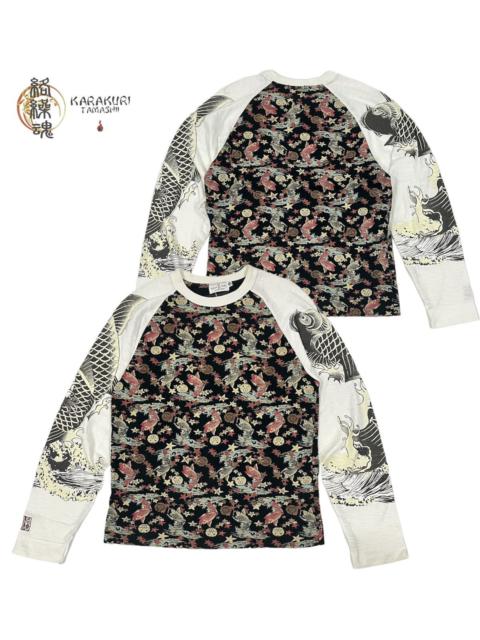 Japanese Brand - Karakuri Tamashi Fish Koi sukajan Long Sleeve T shirt