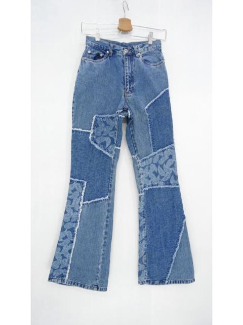 Other Designers Rare Vintage 90s Flare High Waisted Patchwork Women Jeans