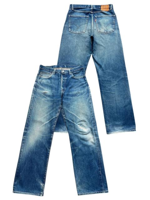 Blue Blue Japan Vintage HR Market Selvedge Distressed Wide Denim Jeans 32x32