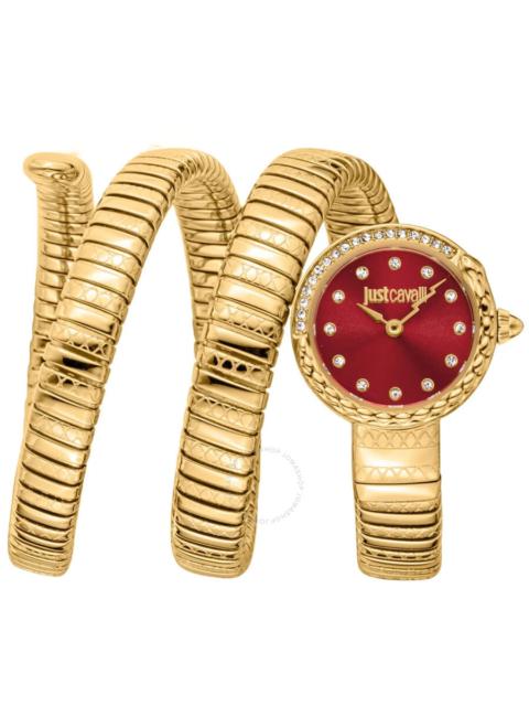 Just Cavalli - Just Cavalli Enchanting Snake Quartz Red Dial Ladies Watch JC1L302M0035