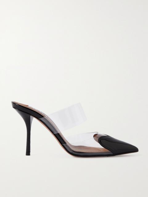 Alaïa Le Cœur 90 PU and patent-leather mules Black
