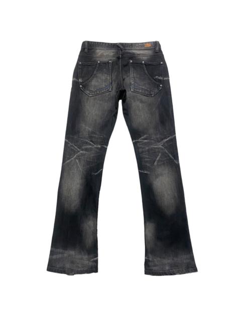 Other Designers Nicole Club - NCFM Mudwash Distressed Denim Flare Jeans