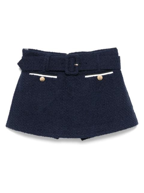 self-portrait Navy Boucle Skort