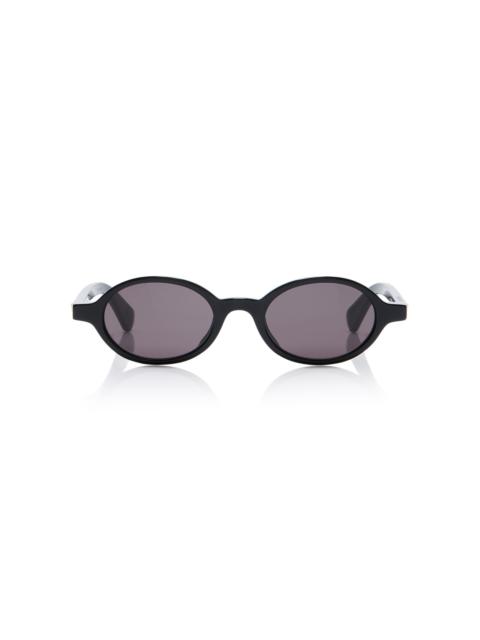 Bottega Veneta Slim Ribbon Acetate Sunglasses black
