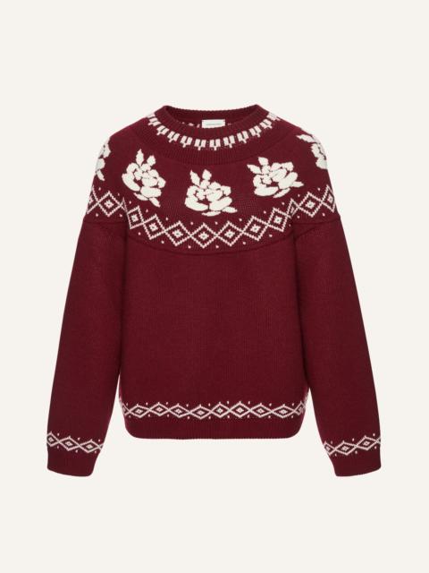 MAGDA BUTRYM Fair Isle rose sweater in burgundy