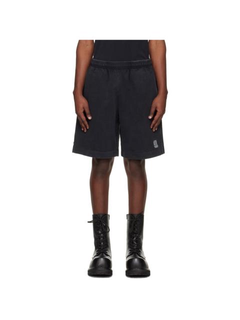VETEMENTS Black Biker Cross Logo Shorts