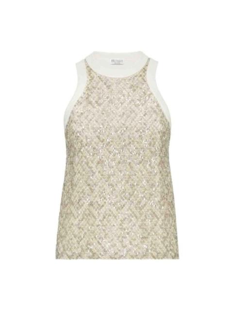 Brunello Cucinelli Brunello Cucinelli Wowarm White Sequined Shirt