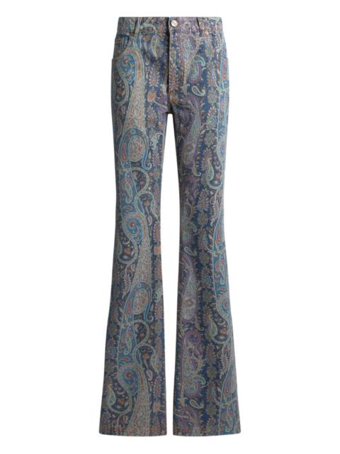 Etro floral paisley-motif flared jeans