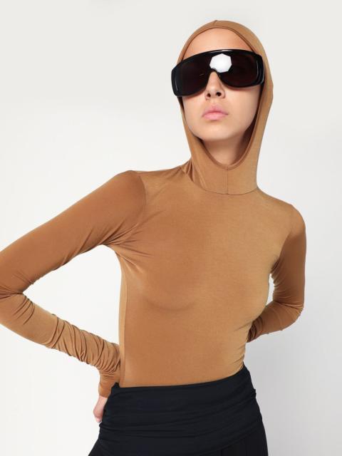 DARKPARK Billie hooded top in caramel colour