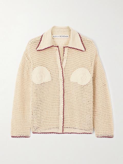 ALIX OF BOHEMIA Emery Nautilus Scalloped Crocheted Cotton Shirt