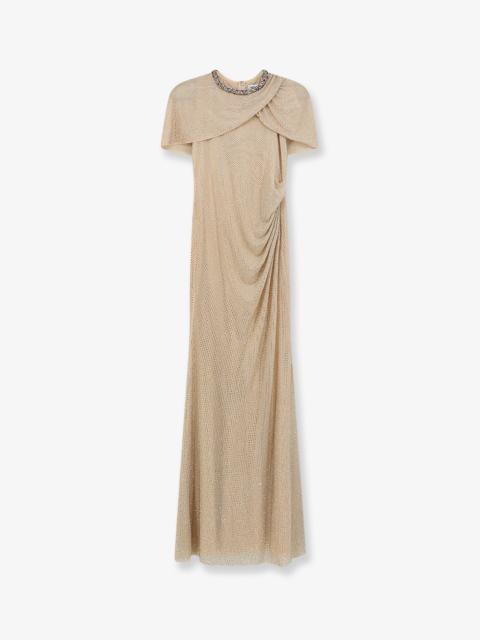 self-portrait Self-Portrait Maxi Dress with Rhinestones Champagne