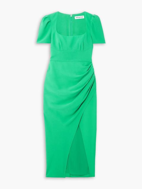 self-portrait Gathered crepe midi dress