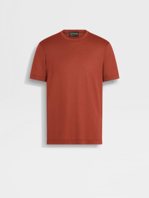 ZEGNA BRICK RED VELLUS AUREUM T-SHIRT
