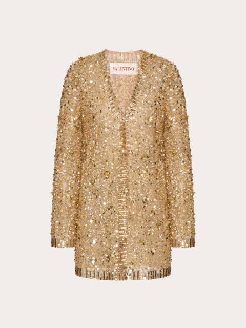Valentino EMBROIDERED TULLE ILLUSION JACKET
