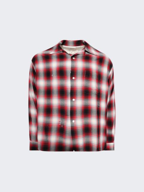 SAINT M×××××× Long Sleeve Check Shirt Red