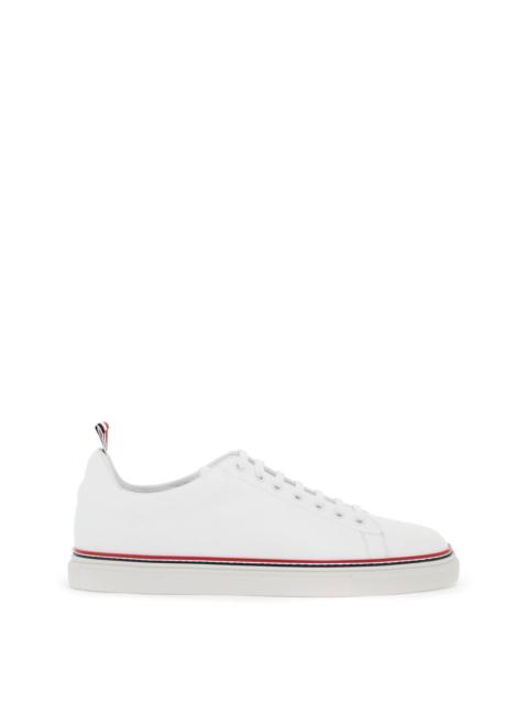 Thom Browne Smooth Leather Sneakers With Tricolor Detail.