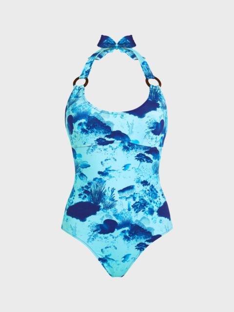 Vilebrequin WOMEN HALTER ONE-PIECE SWIMSUIT CORAL REEF