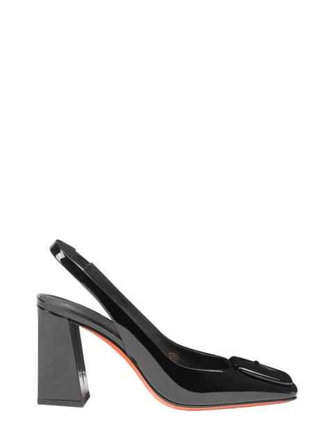 Santoni Santoni Women's patent leather high-heel slingback in Black at Nordstrom