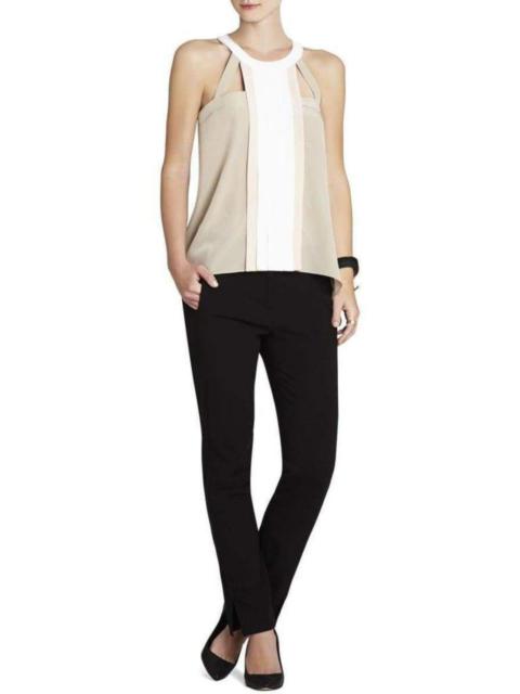 Other Designers Kayli Silk Color-Blocked Cutout Top