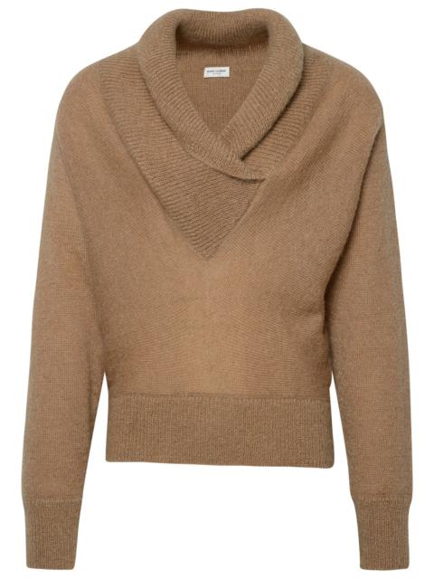 Saint Laurent Man Beige Mohair Blend Sweater