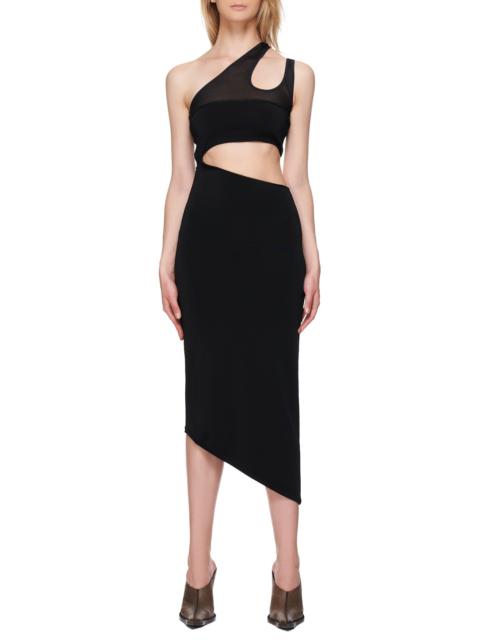 MUGLER Asymmetric Knit Cut-Out Dress