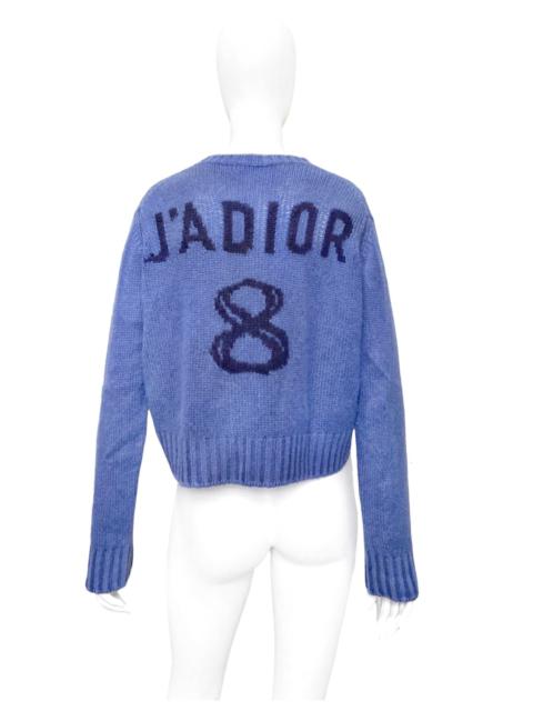 Dior Christian Dior Iconic “ J’ADIOR ” Baby Blue Cashmere Crop Sweater 42