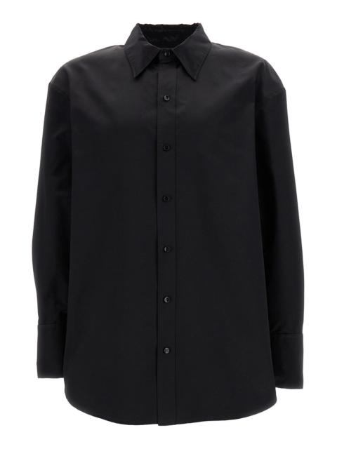 SAINT LAURENT Saint Laurent Men Black Oversize Satin Shirt In Silk Woman
