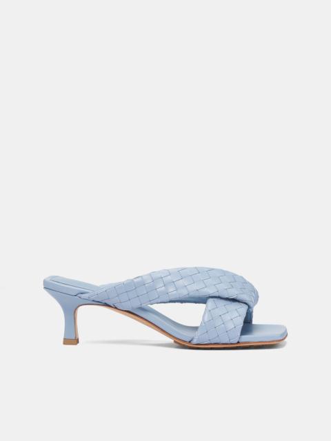 Bottega Veneta Blue Intrecciato Riva Mule Sandals