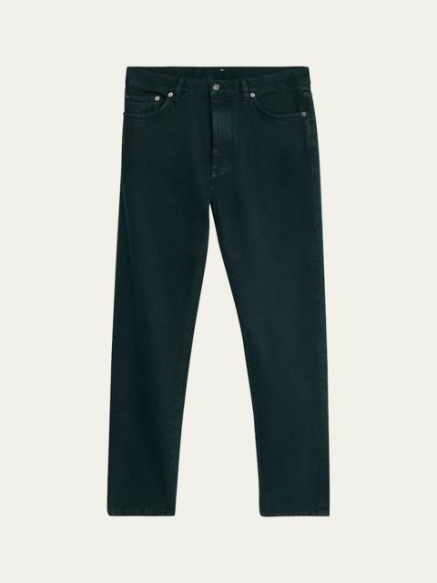 ZEGNA Men's Dark Green Denim Straight-Leg Jeans