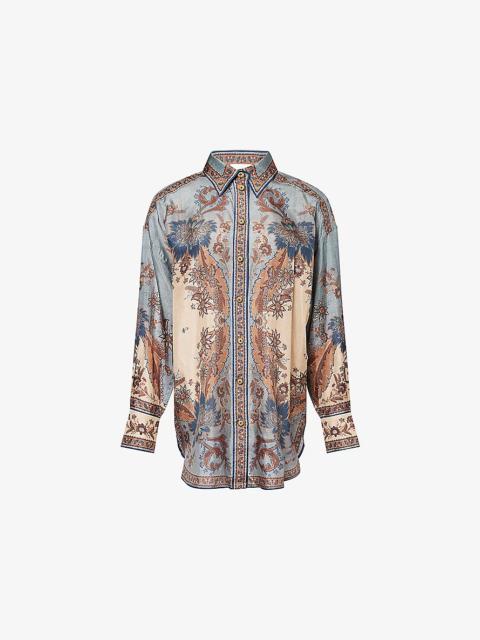 Ascension Manstyle Graphic-Pattern Silk Shirt