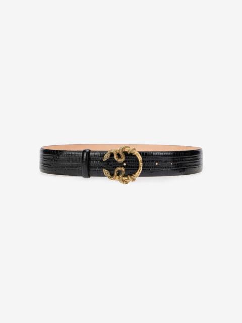 Roberto Cavalli Serpentine Leather Belt