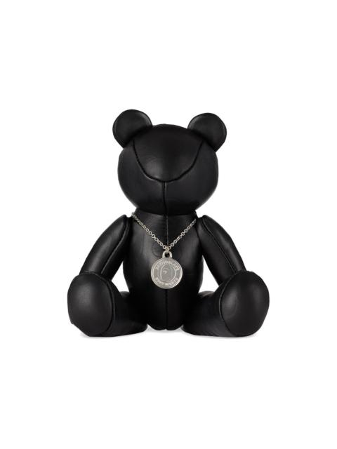 A BATHING APE® Black Solid Camo Leather Bear Plush Toy