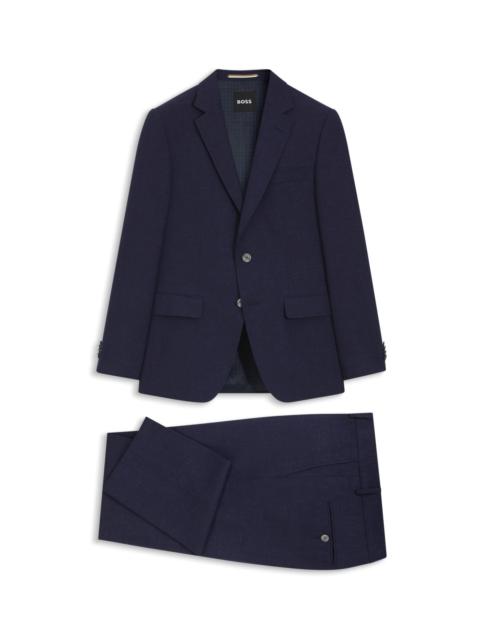 BOSS TWO-PIECE SLIM-FIT SUIT IN MICRO-PATTERNED CLOTH