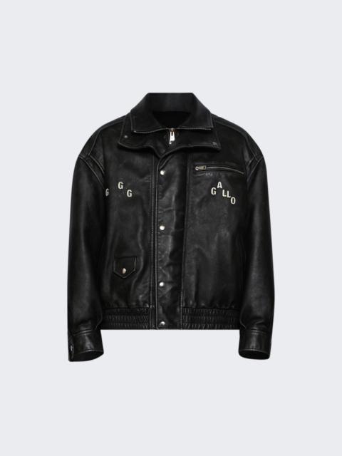 Paly The Commission Leather Bomber Jacket Black