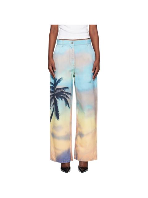Palm Angels Multicolor Sunrise Palm Baggy Jeans