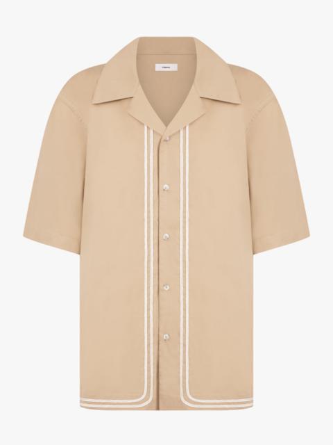 COMMAS BRAIDED CORD CAMP COLLAR S/S SHIRT | BEIGE