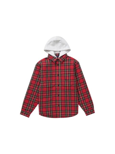 Supreme Supreme Tartan Flannel Hooded Shirt Red