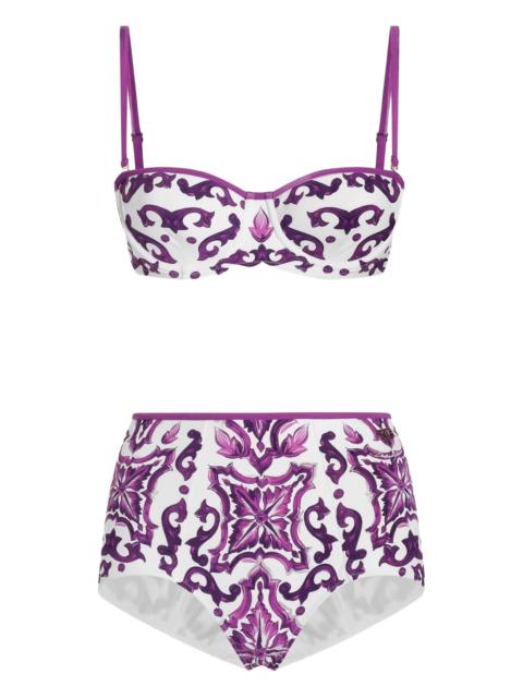 Dolce & Gabbana Maiolica-print bikini set