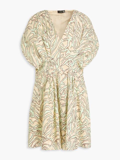STINE GOYA Claudia printed fil coupé cotton-jacquard mini dress