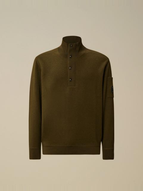 C.P. Company Merino Wool Felted Half Button Sweater