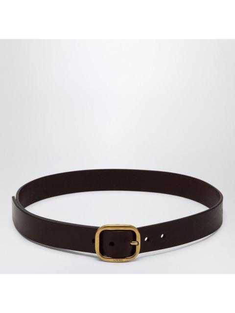 ベルト Loewe Dark brown leather belt Loewe - Dark Brown & Gold Round Soft Leather Belt