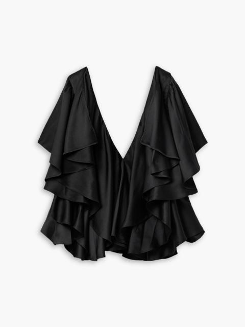 Other Designers Jane ruffled silk-satin blouse