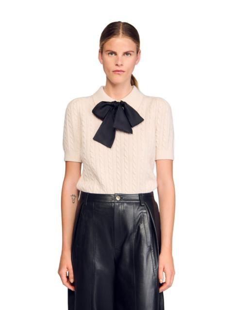 Sandro SANDRO Polo-neck knit sweater in Ecru at Nordstrom