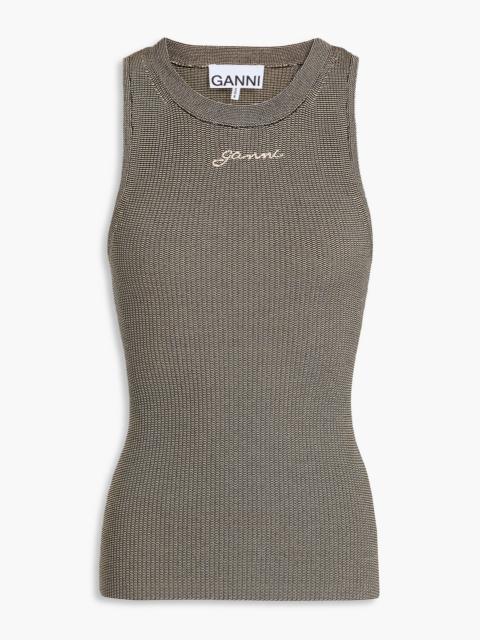 GANNI Ribbed-knit tank