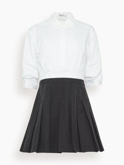 SIMKHAI Sinclair Short Sleeve Combo Mini Dress in White Multi