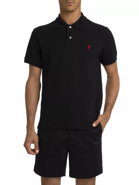 AMI Paris Ami De Coeur Logo Polo Shirt